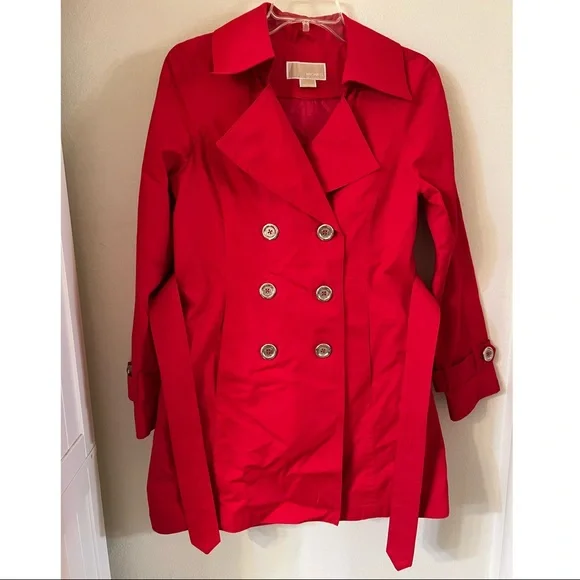 Michael Michael Kors, red double-breasted, trenchcoat size small - Picture 1 of 5